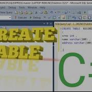 C Tutorial 01 HOW TO CREATE TABLE IN SQL SERVER USING SQL QUERY