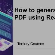 How To Generate A PDF Using React