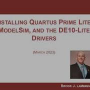 Installing Quartus ModelSim MAX10 Drivers March 2023