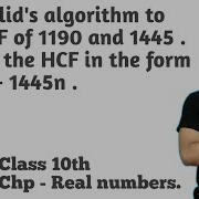 Use Euclid S Algorithm To Find Hcf Of 1190 And 1445 Express The Hcf In The Form 1190m 1445n TutorDM