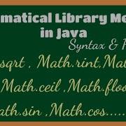 Mathematical Library Methods In Java Math Functions Of Java