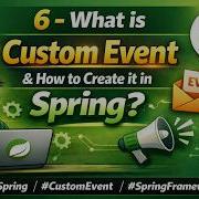 6 What Is Custom Event How To Create It In Spring EventInSpring CustomEvent SpringFramework