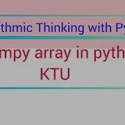 Numpy Array In Python