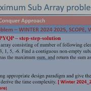DAA Exam Prep Maximum Subarray 10 Marks PYQP Divide Conquer